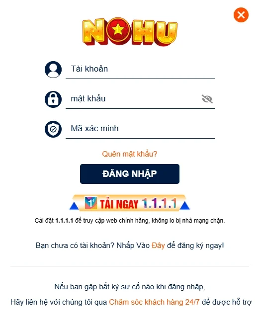 Hội viên cần điền đầy đủ thông tin vào các mục đăng nhập